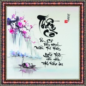 Tranh thư pháp vẽ tay chữ - THẦY CÔ -